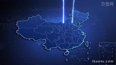 高端科技中国地图ae模板